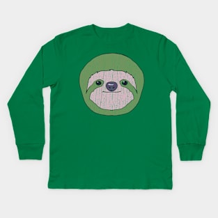 Sloth Face Kids Long Sleeve T-Shirt